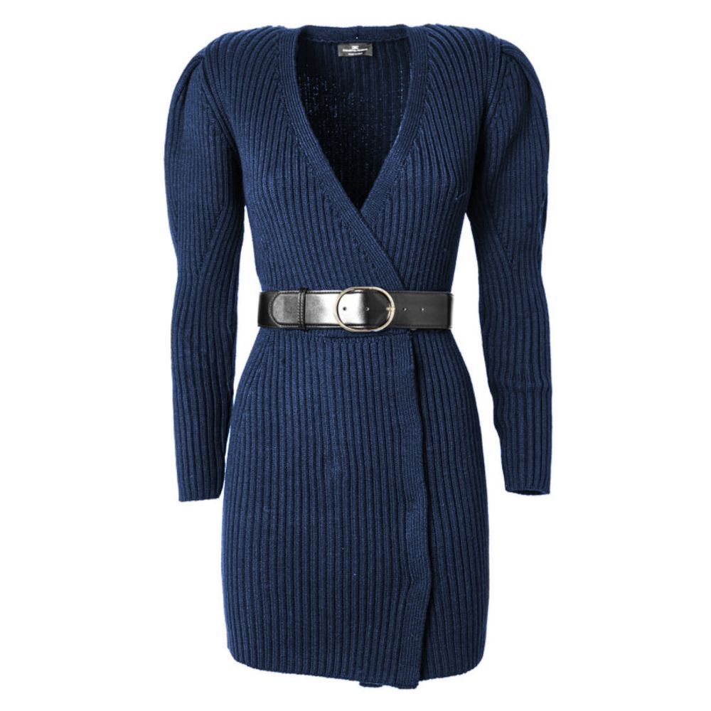 Elisabetta Franchi Blue Wool Women Dress