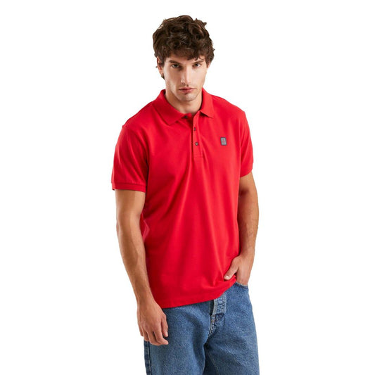 Refrigiwear Crimson Cotton Polo with Signature Emblem