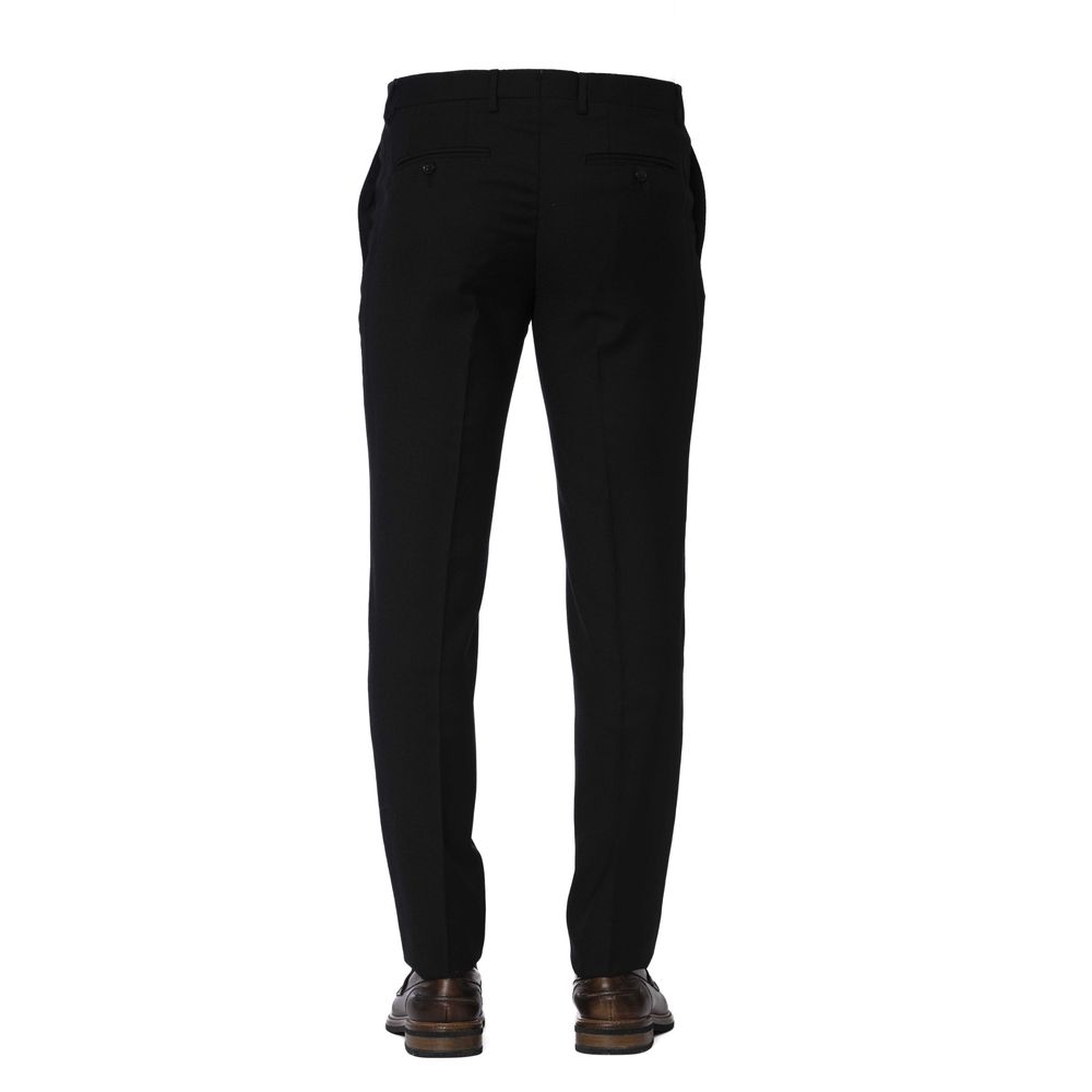 Trussardi Black Wool Men Trousers