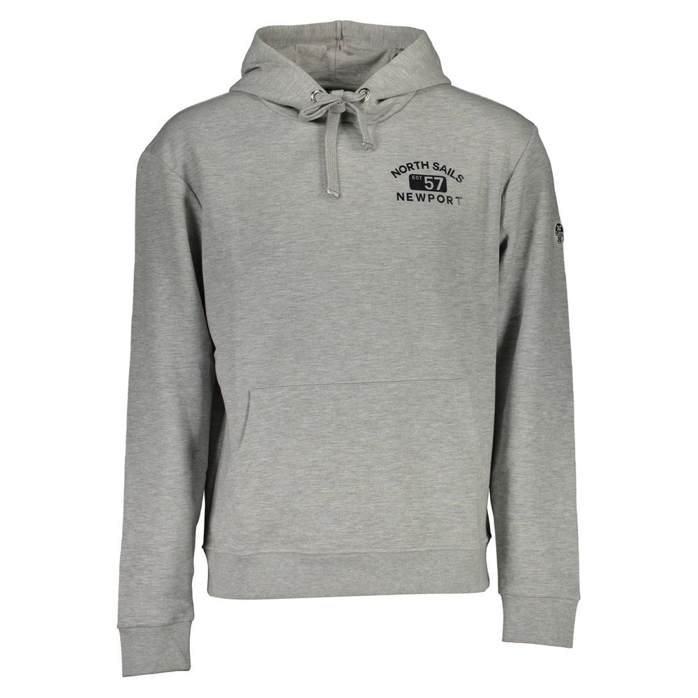 North Sails Chic Gray Hooded Sweatshirt with Print