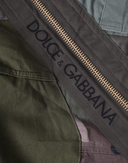 Dolce & Gabbana Military Green Patchwork Rucksack Backpack Bag