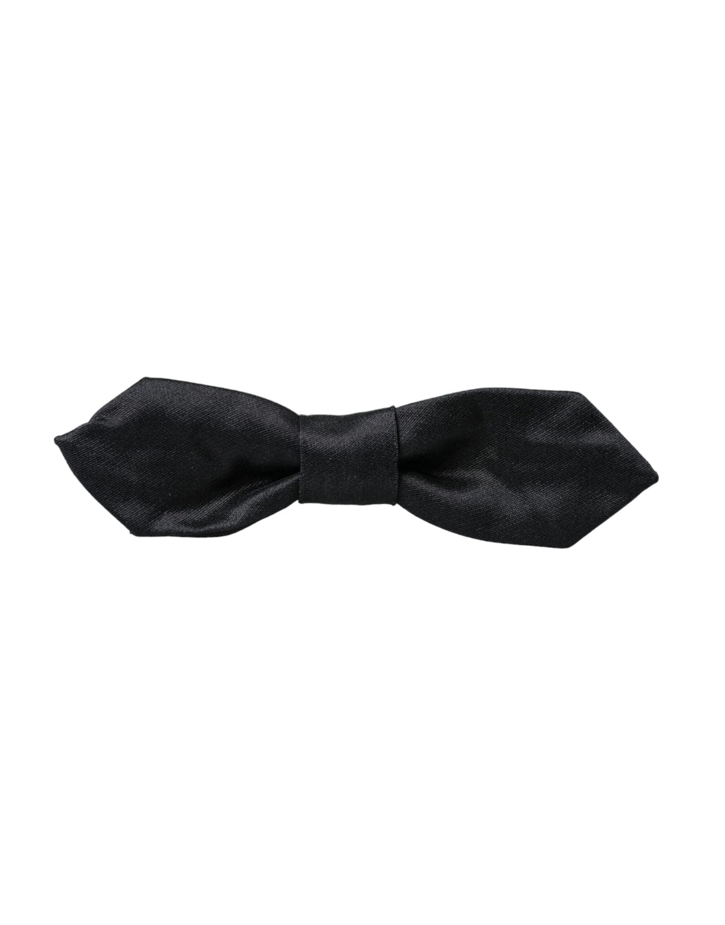 Dolce & Gabbana Black Satin Silk Adjustable Neck Men Bow Tie