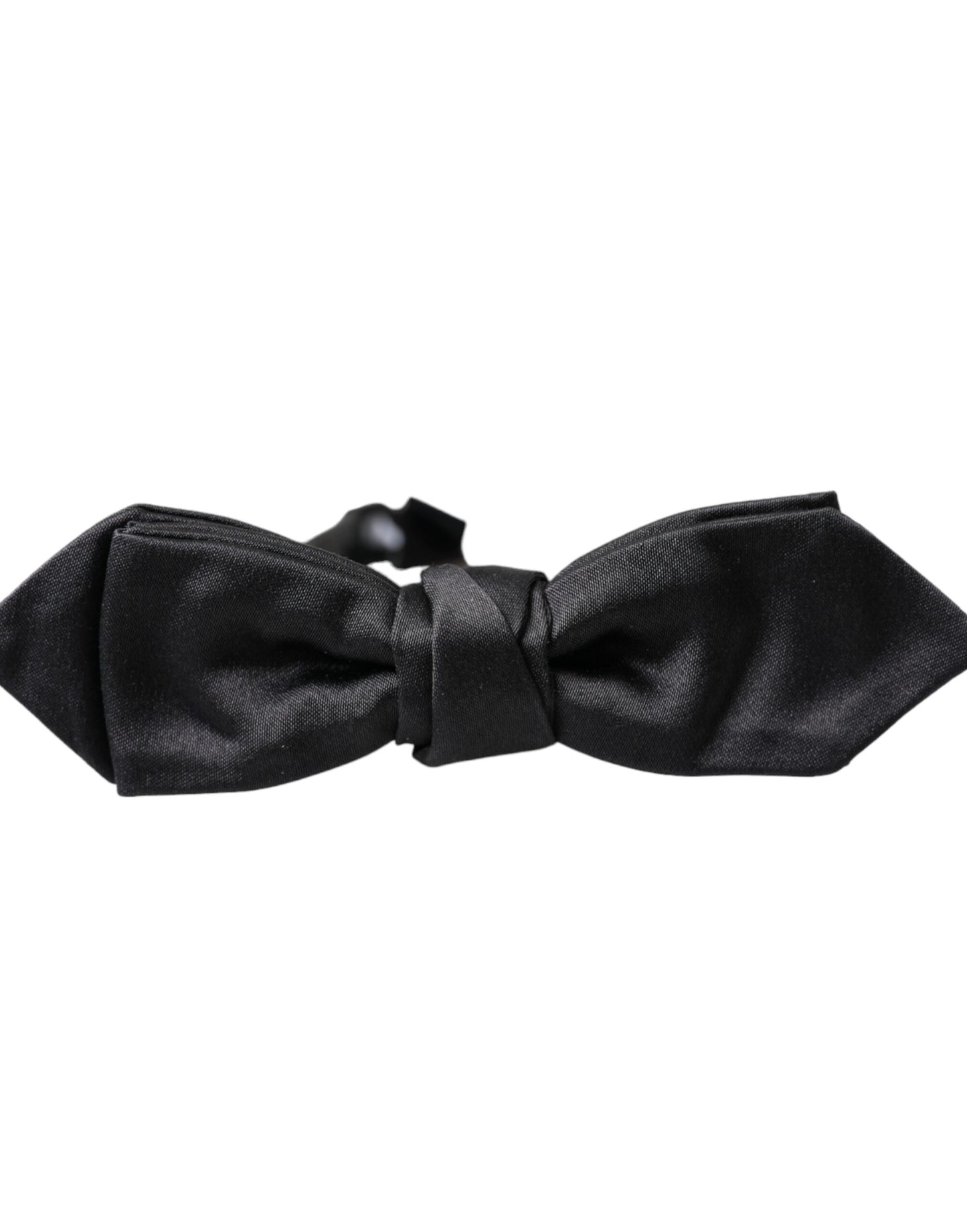 Dolce & Gabbana Black Satin Silk Adjustable Neck Men Bow Tie