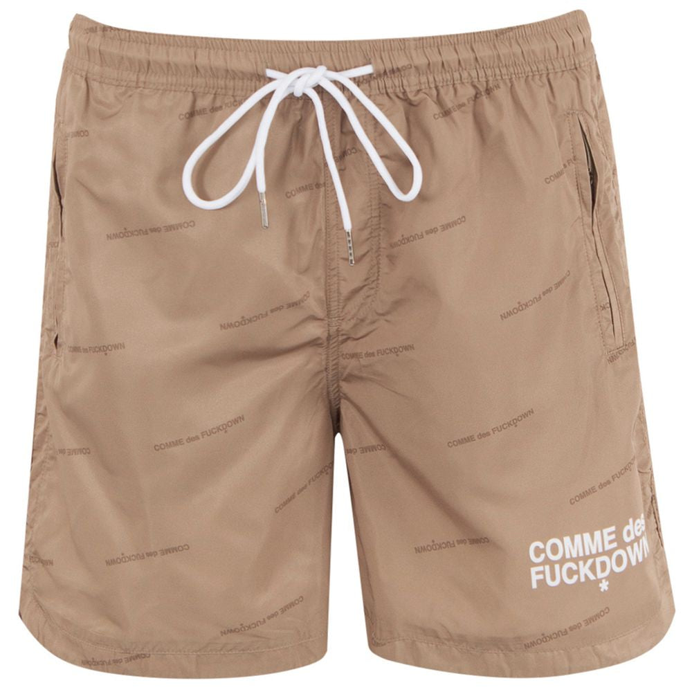 Comme Des Fuckdown Beige Polyester Men Swim Short