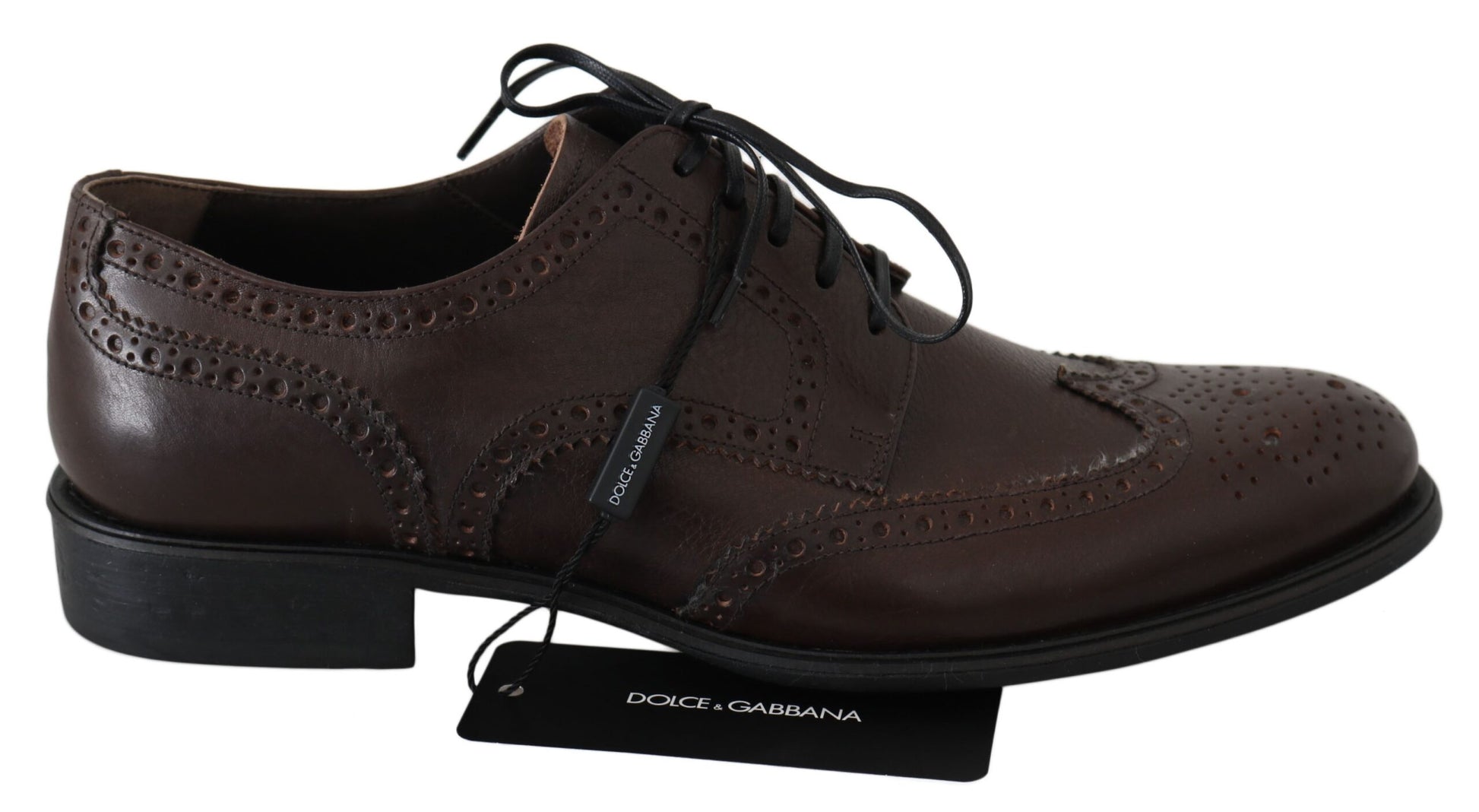 Dolce & Gabbana Elegant Brown Leather Derby Brogues