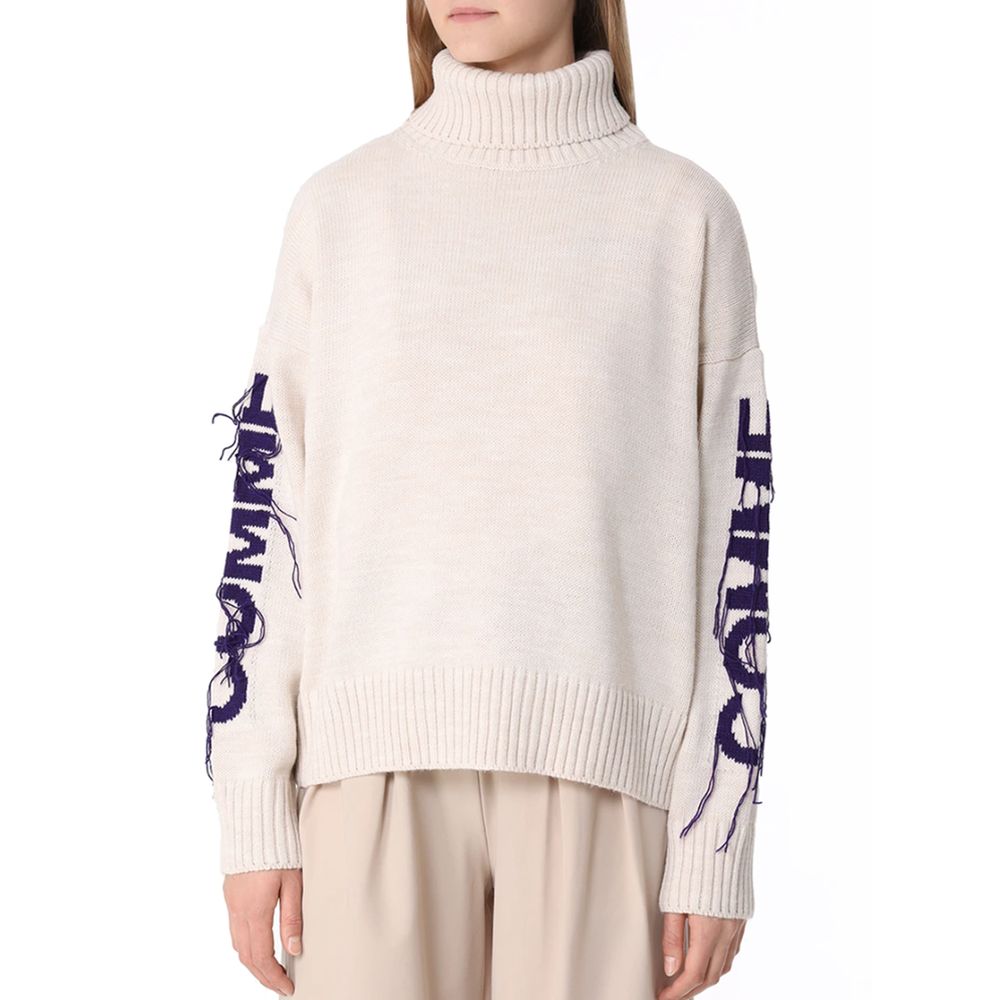 Comme Des Fuckdown Beige Acrylic Sweater