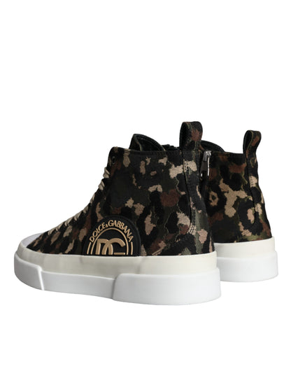 Dolce & Gabbana Multicolor Camouflage High Top Sneaker Shoes