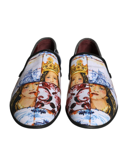 Dolce & Gabbana Multicolor Madonna Majolica Amalfi Men Loafers Shoes