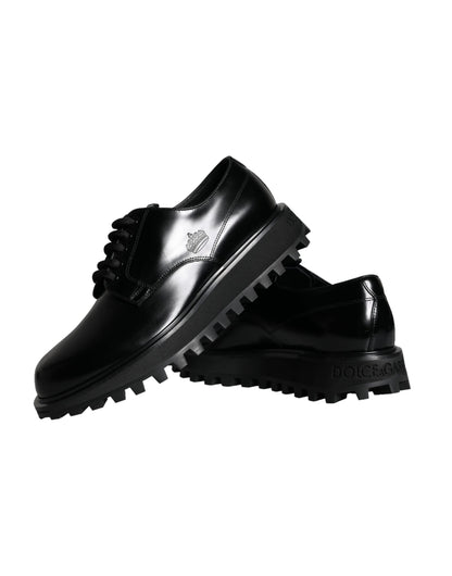 Dolce & Gabbana Black Calf Leather Derby Formal Dress Shoes