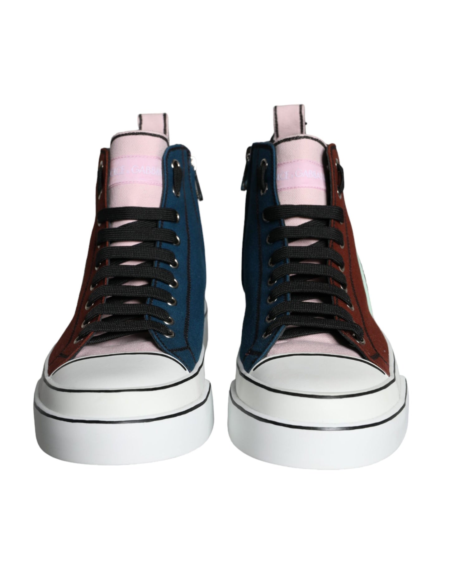 Dolce & Gabbana Multicolor Patchwork High Top Sneaker Shoes