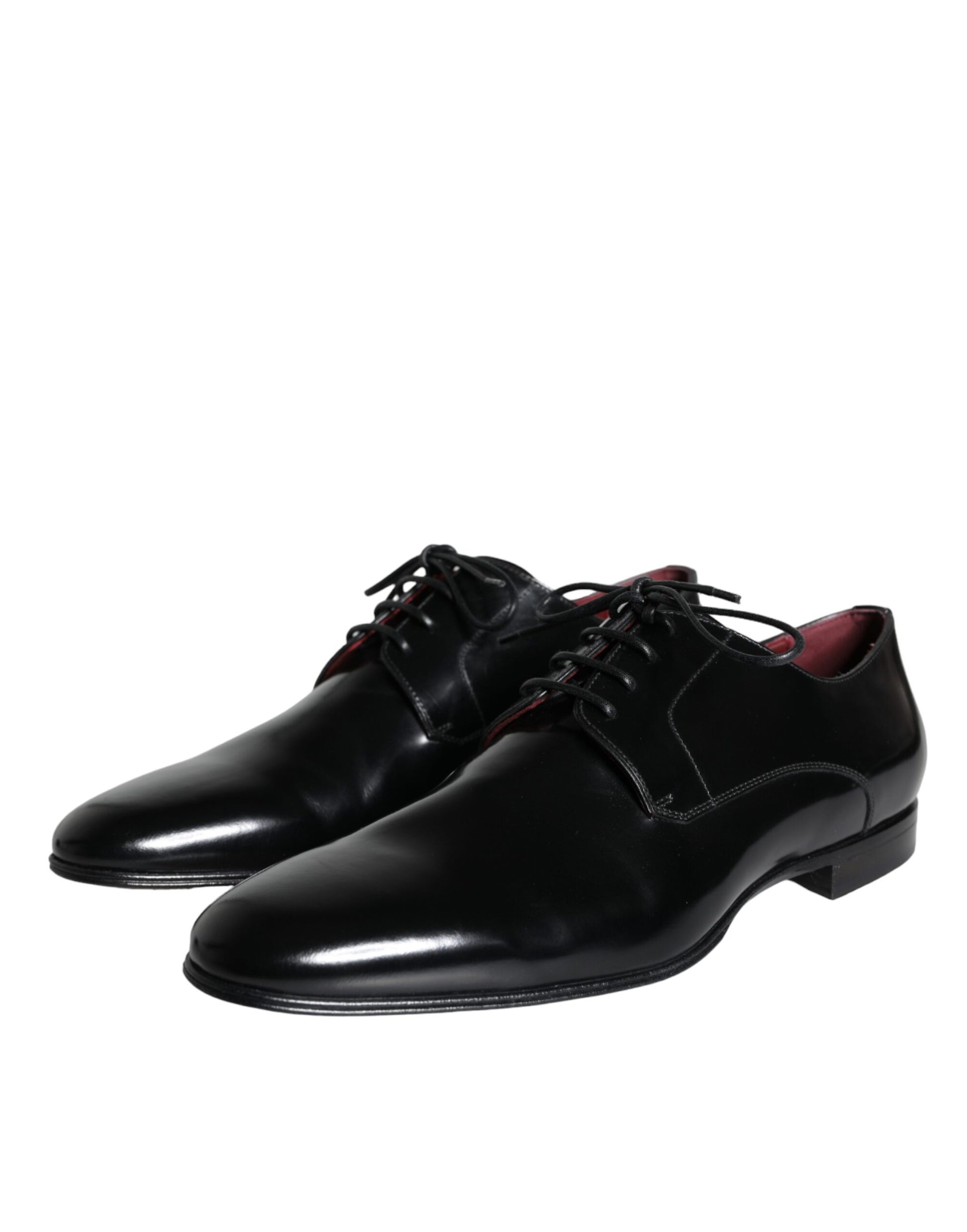 Dolce & Gabbana Black Calfskin Leather Derby Dress Men Shoes