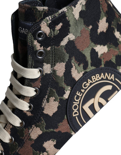 Dolce & Gabbana Multicolor Camouflage High Top Sneaker Shoes