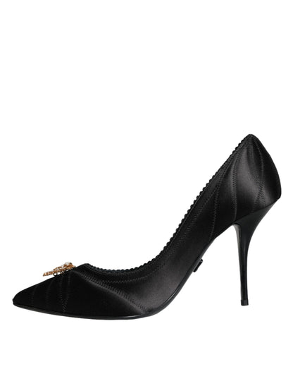 Dolce & Gabbana Black Heart DEVOTION Heels Pumps Shoes