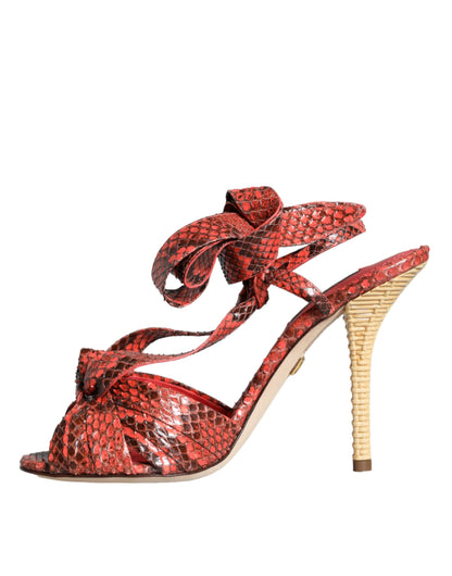 Dolce & Gabbana Coral Exotic Leather Heels Sandals Shoes