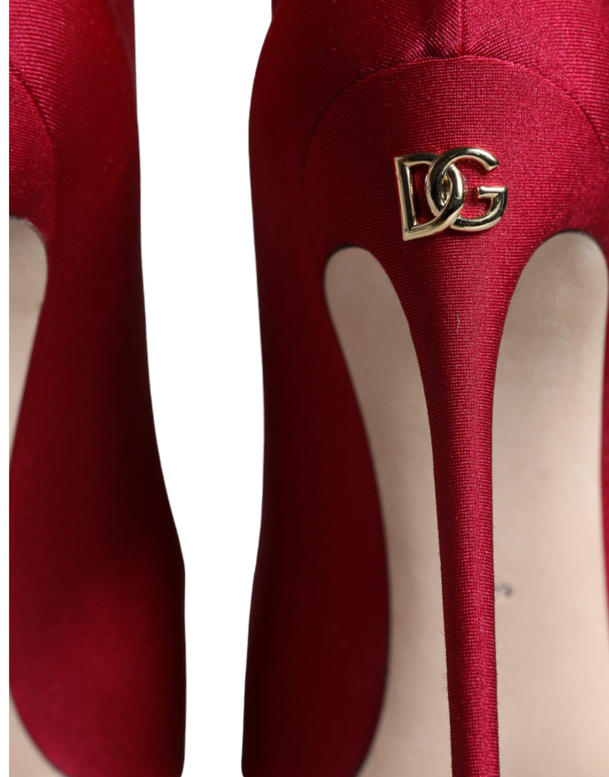 Dolce & Gabbana Cherry Red Stretch Stilettos Ankle Boot Shoes