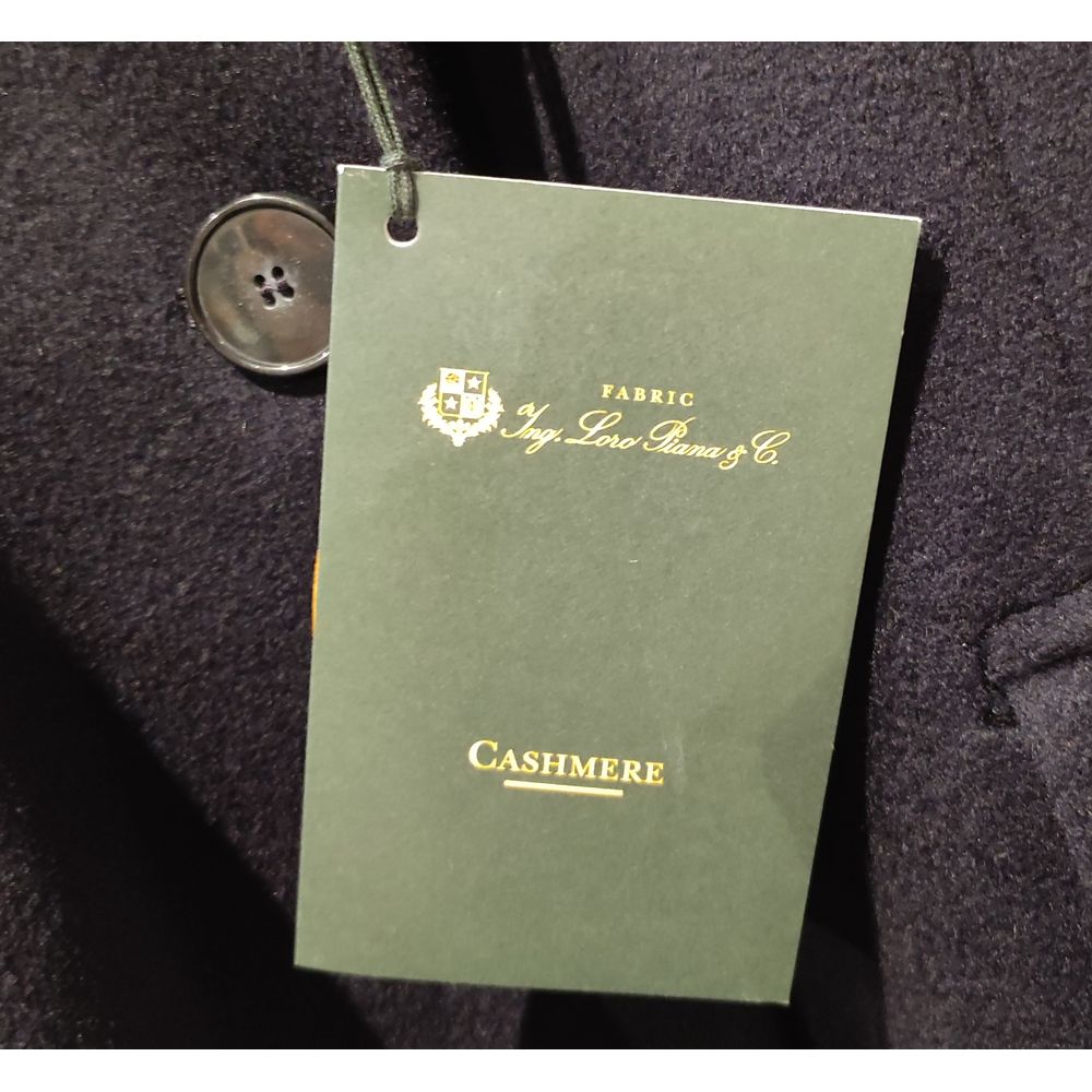 Made in Italy Blue Cashmere Jackets & Coat