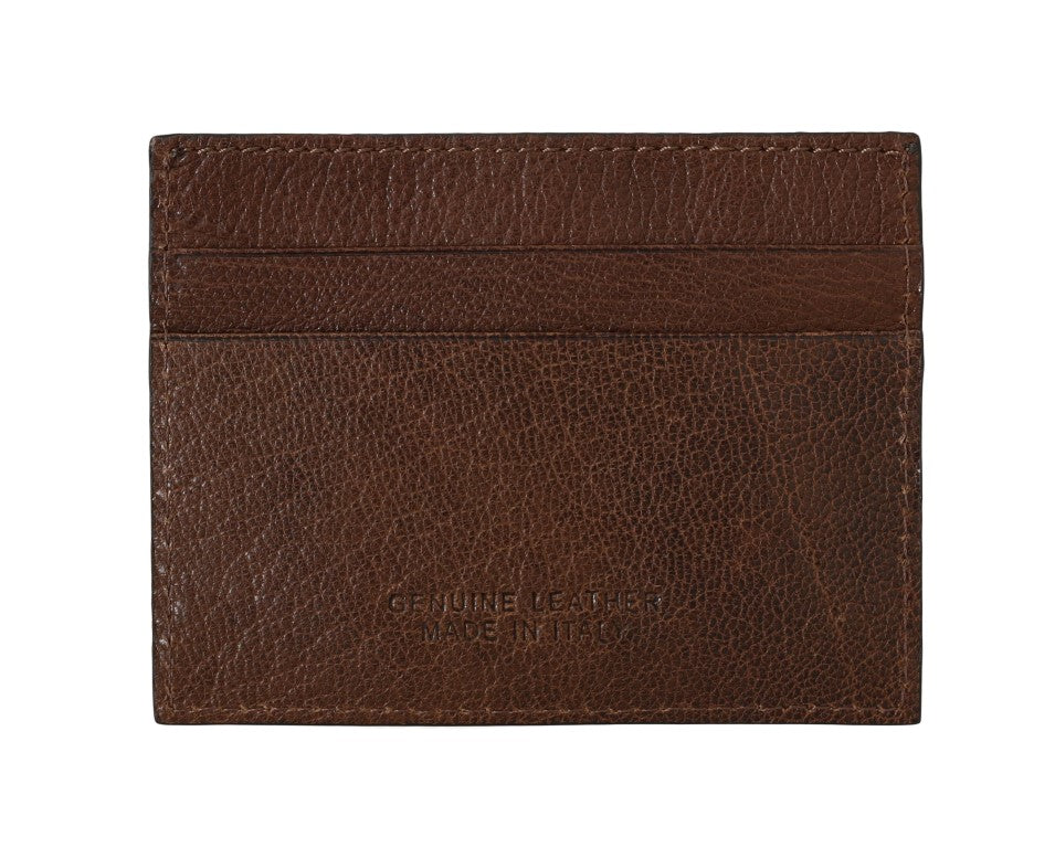 Billionaire Italian Couture Elegant Leather Men's Wallet in Brown