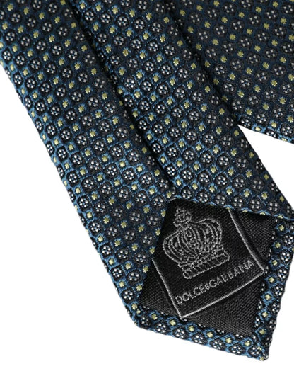 Dolce & Gabbana Green Patterned 100% Silk Adjustable Men Tie