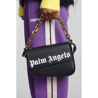 Palm Angels Black Leather Crossbody Bag