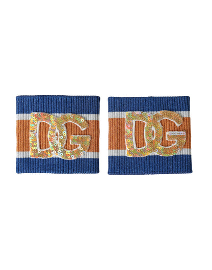 Dolce & Gabbana Multicolor Logo Sequin Viscose Wristband