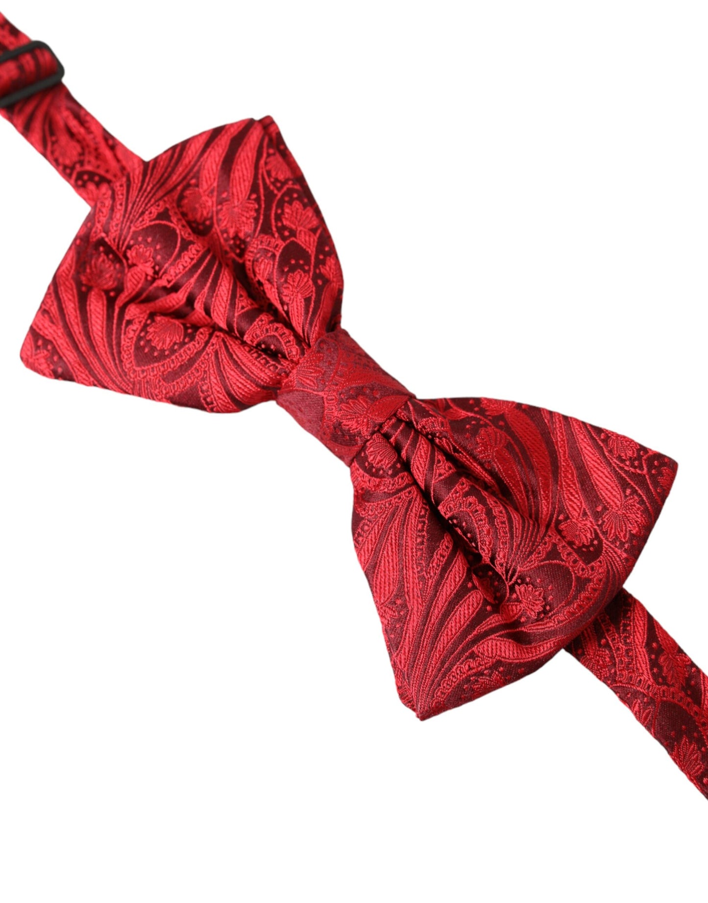 Dolce & Gabbana Red Brocade Silk Adjustable Neck Men Bow Tie