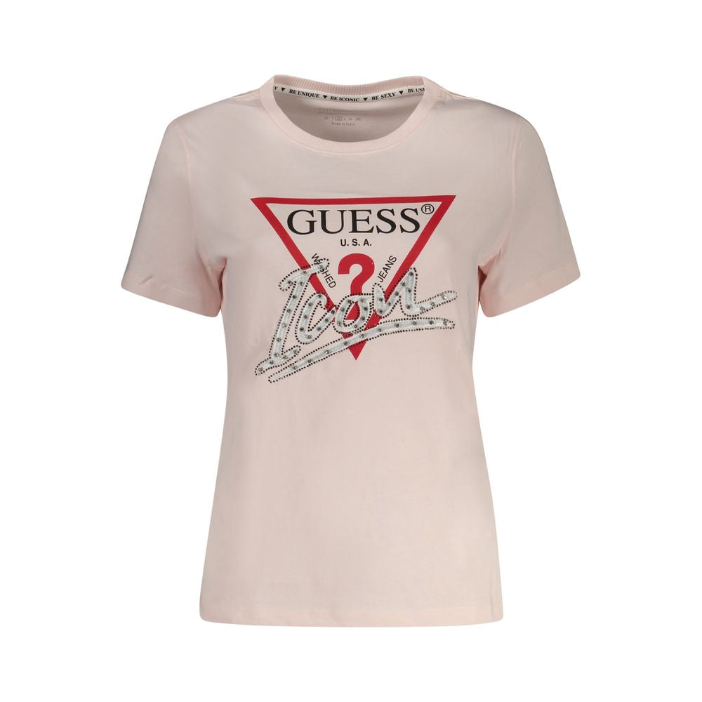 Guess Jeans Pink Cotton Tops & T-Shirt