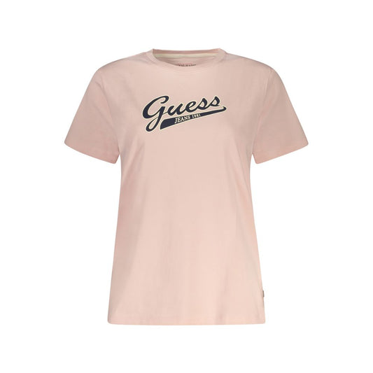 Guess Jeans Pink Cotton Tops & T-Shirt