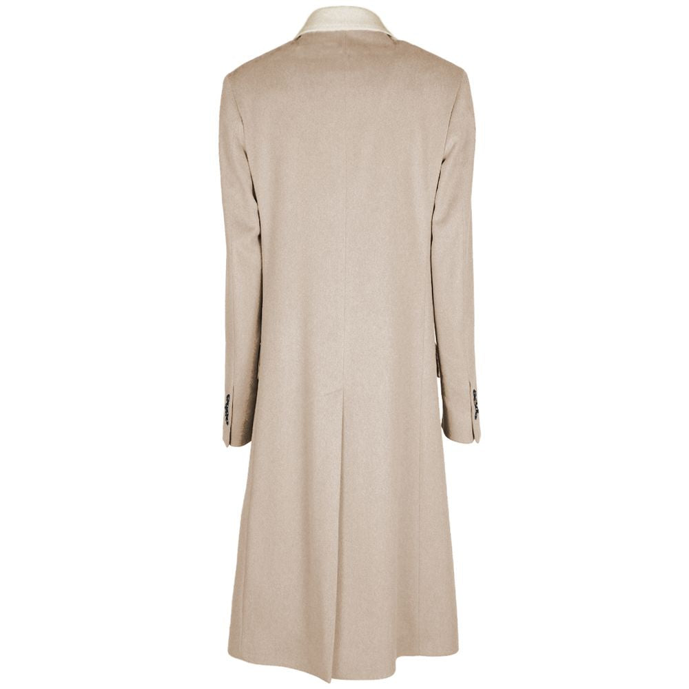 Made in Italy Beige Wool Women Coat