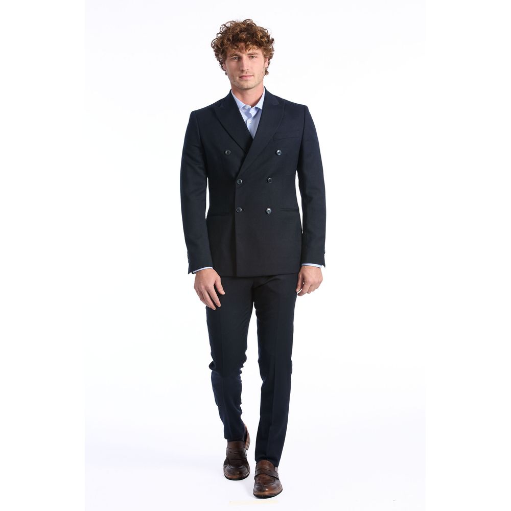 Baldinini Trend Blue Wool Men Suit