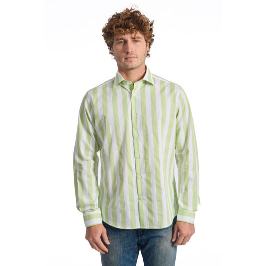 Baldinini Trend "Green Cotton Men Shirt"