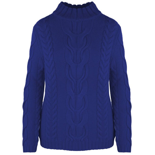 Malo Blue Wool Women's Turtleneck Sweater