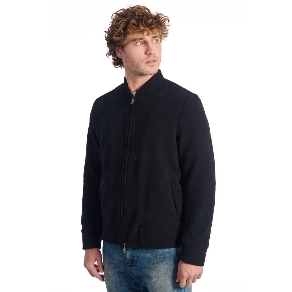 Roberto Pepe Luxury Black Wool Jacket