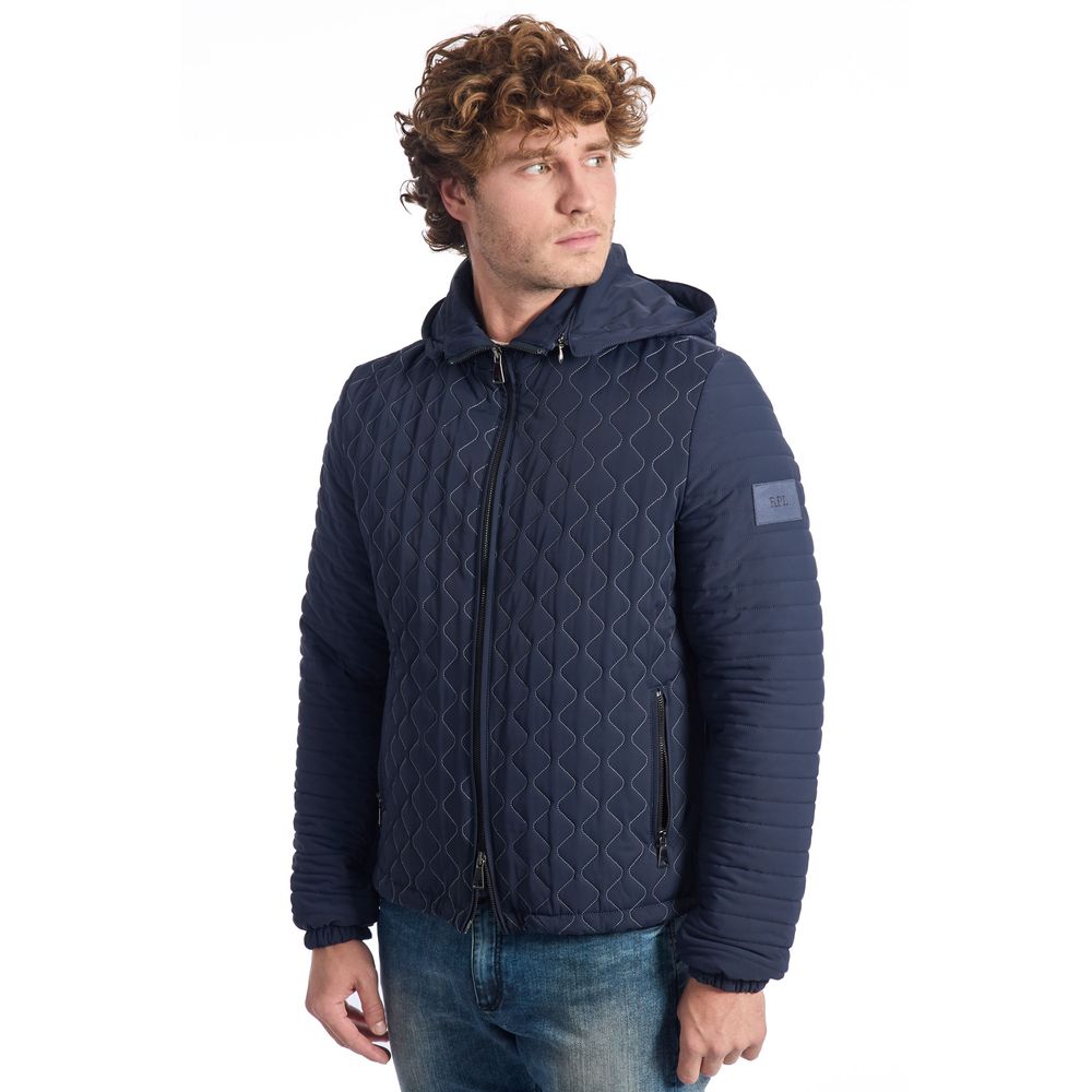 Roberto Pepe Luxury Blue Polyamide Men Jacket