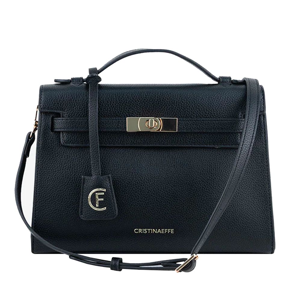 CRISTINAEFFE Black Artificial Leather Women Crossbody Bag