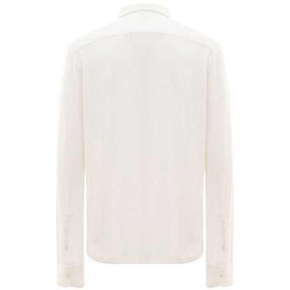 Corneliani White Cotton Polo Shirt