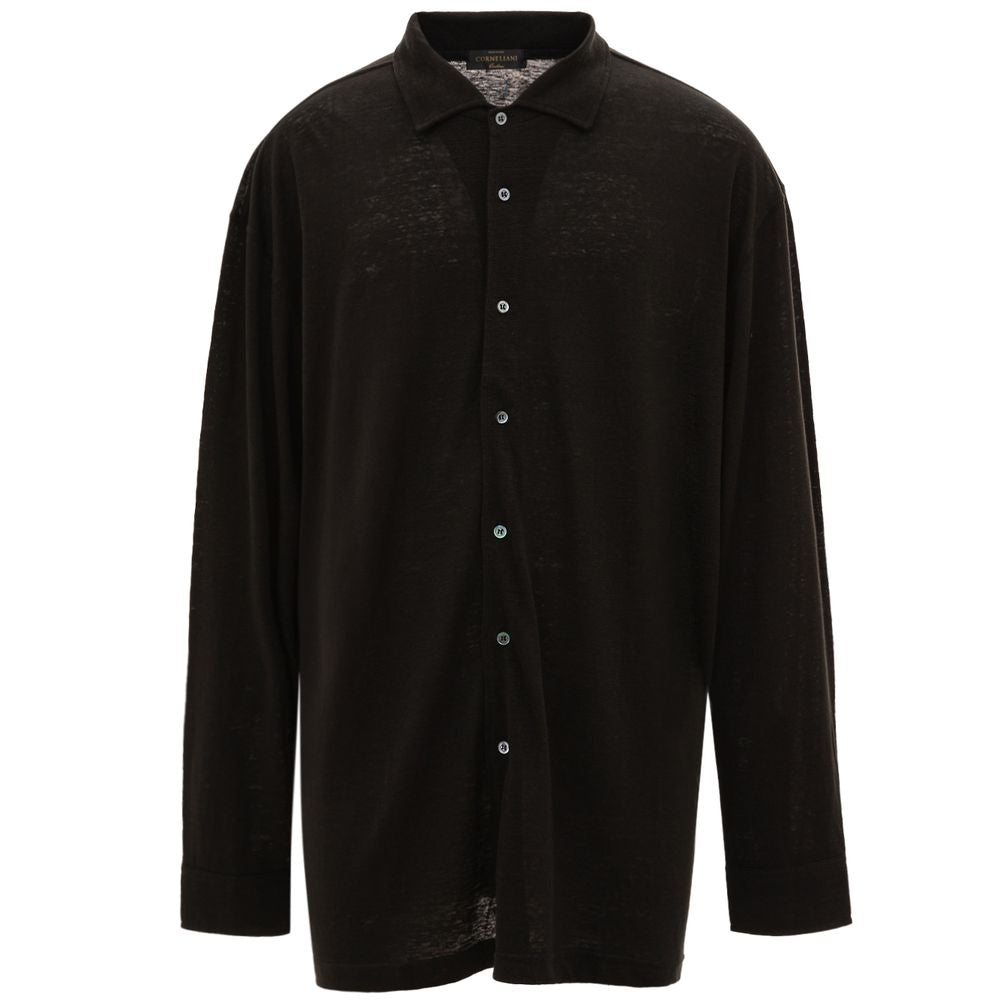 Corneliani Black Linen Shirt