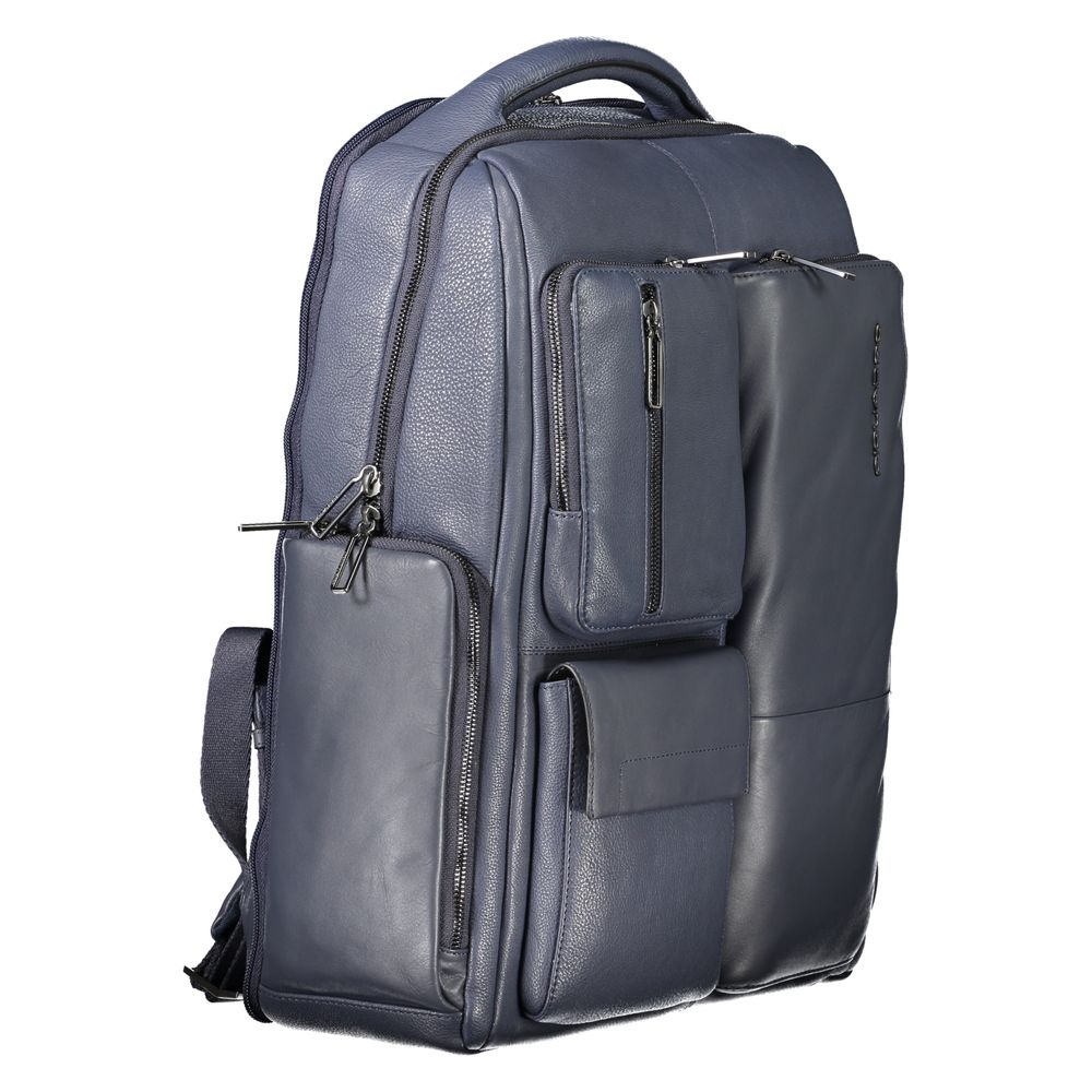 Piquadro Blue Leather Men Backpack