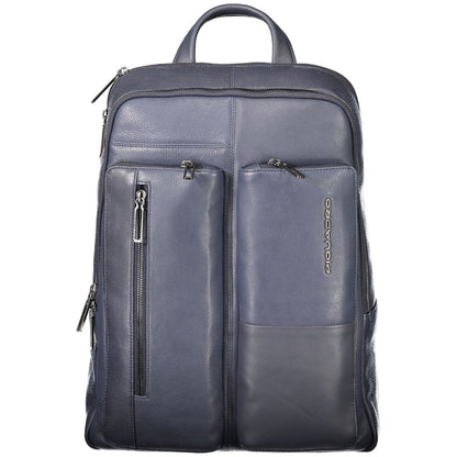 Piquadro Blue Leather Men Backpack