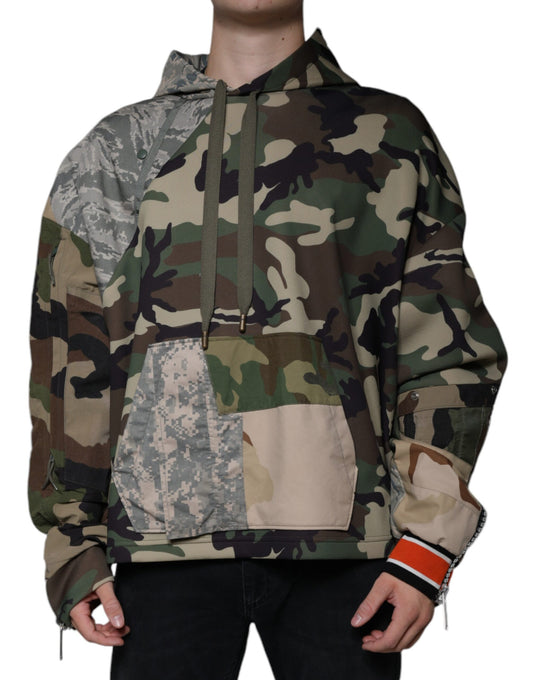 Dolce & Gabbana Multicolor Camouflage Hooded Sweatshirt Sweater