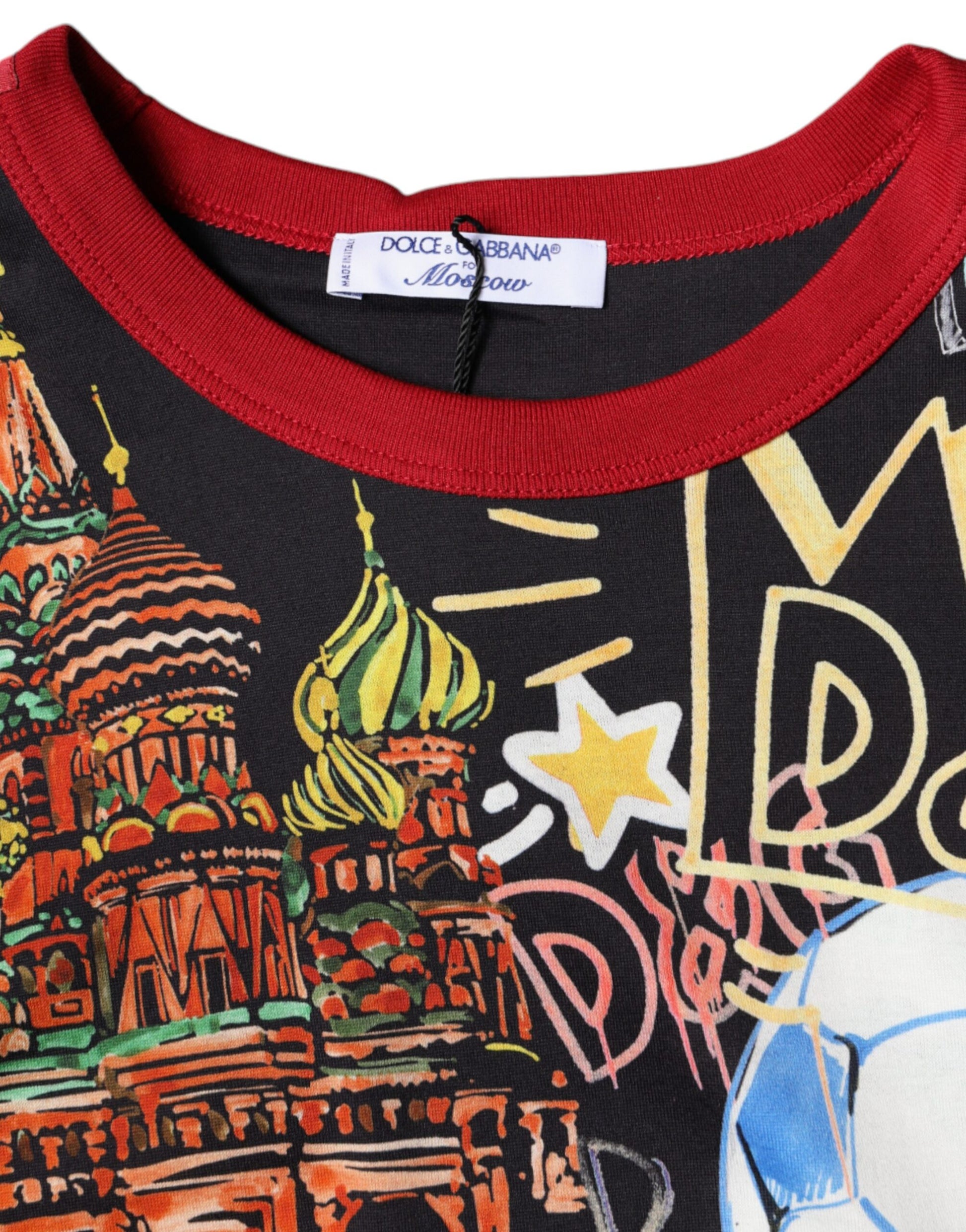 Dolce & Gabbana Multicolor Graphic Print Cotton Crew Neck T-shirt