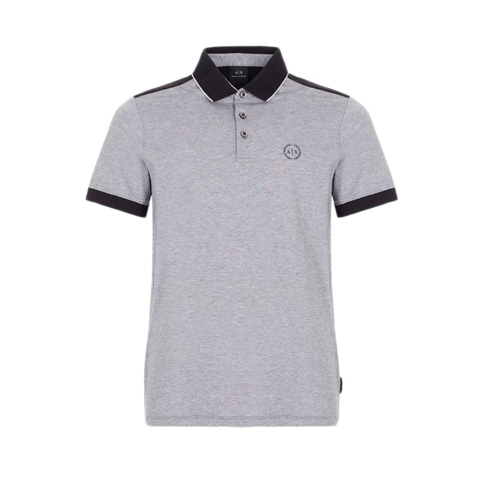 Armani Exchange Black Cotton Polo Shirt