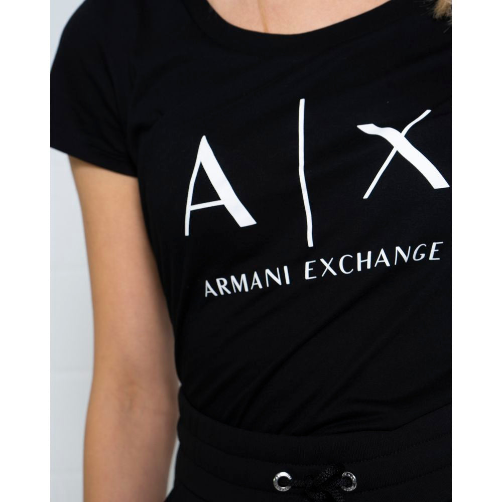 Armani Exchange Black Cotton Tops & T-Shirt