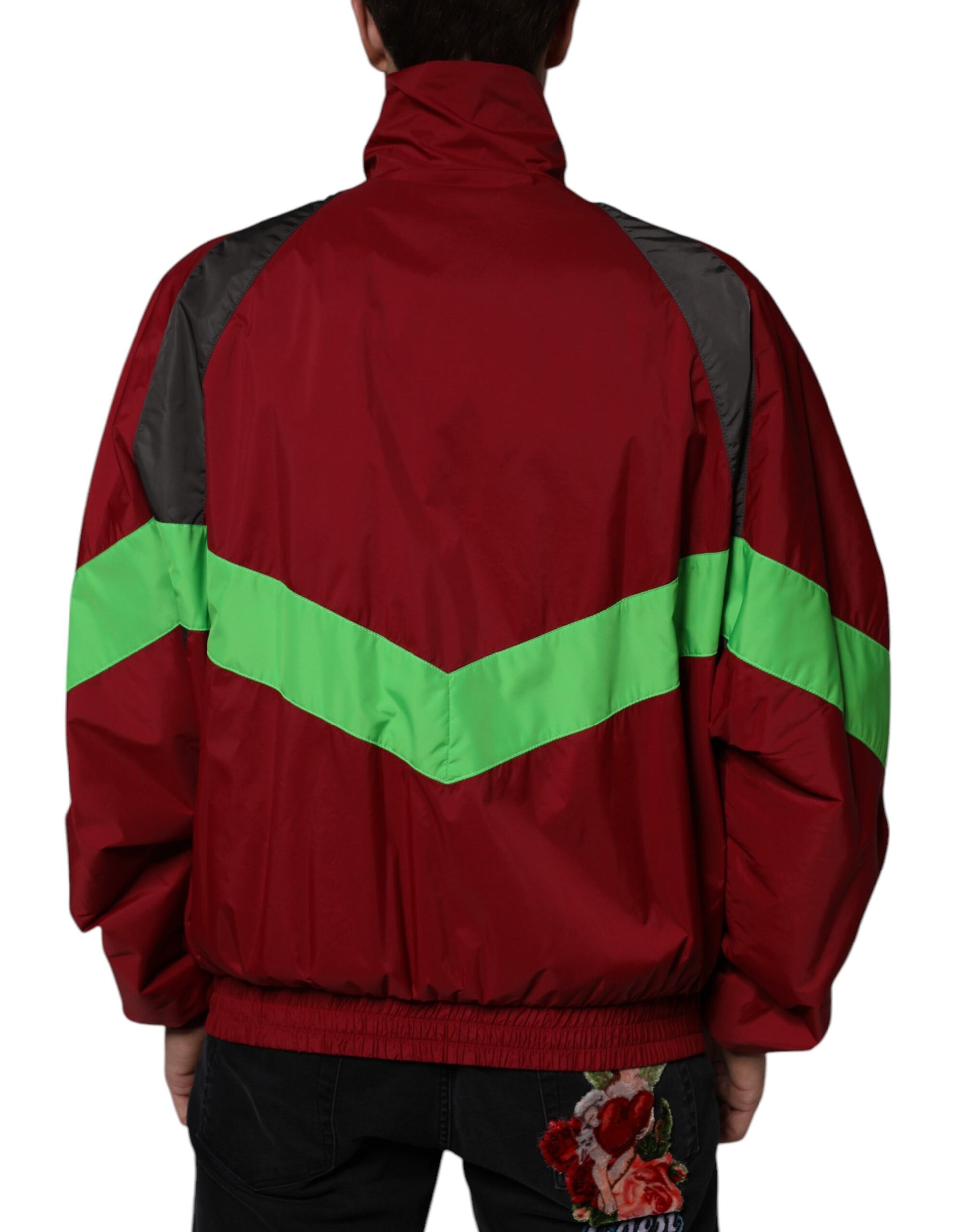 Dolce & Gabbana Multicolor Nylon Full Zip Windbreaker Jacket