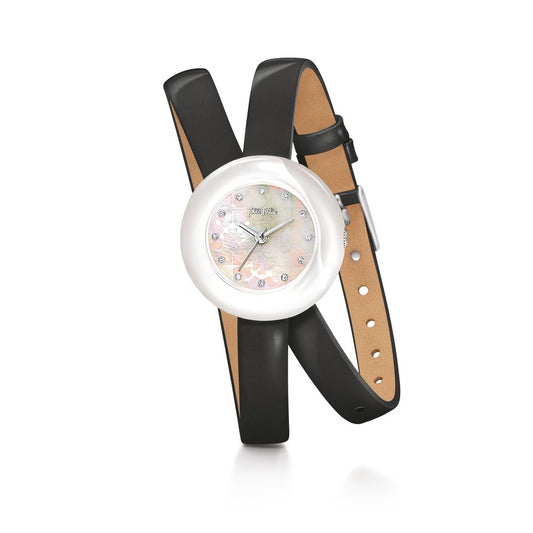 Folli Follie Black Leather Watch