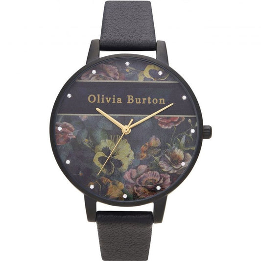 Olivia Burton Black Leather Watch