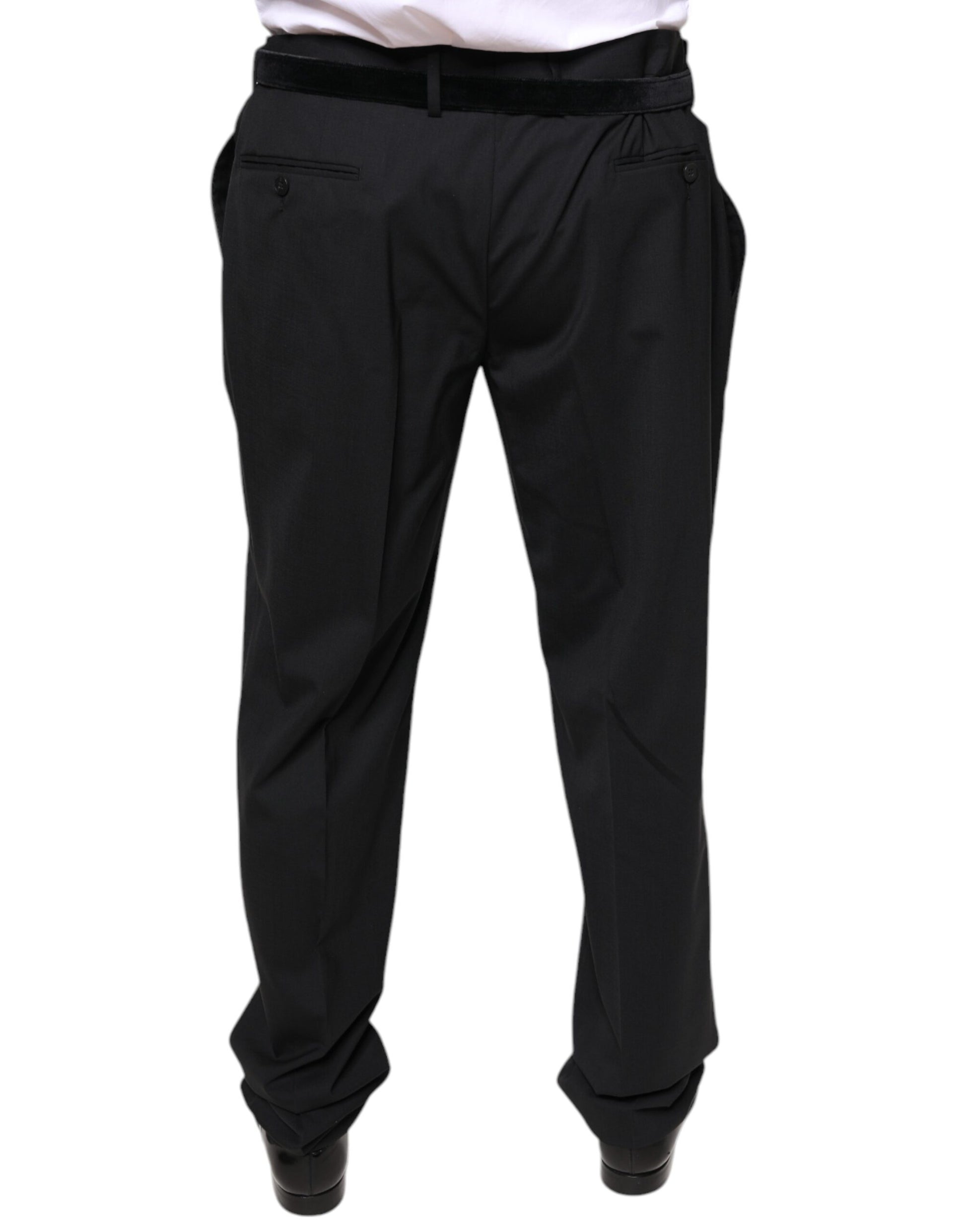 Dolce & Gabbana Black Wool Men Formal Dress Pants