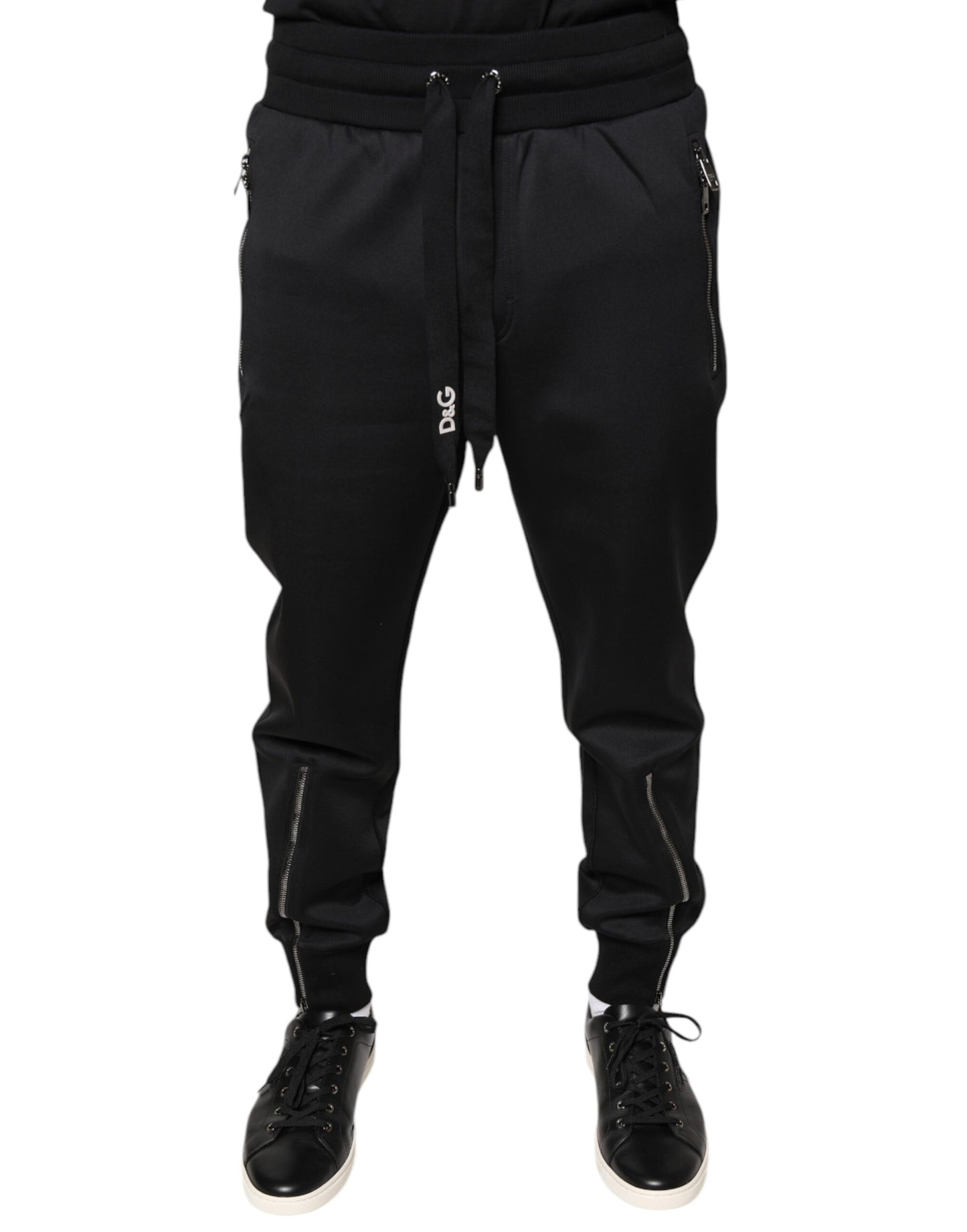 Dolce & Gabbana Black Polyester Men Jogger Sweatpants Pants