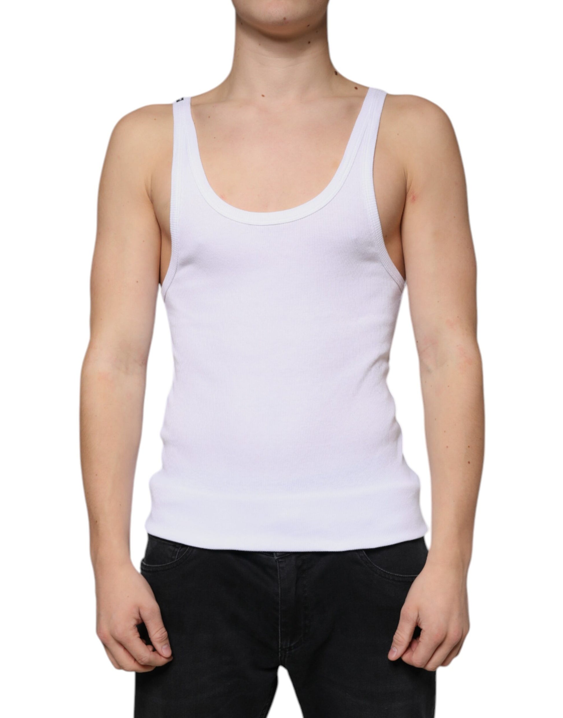 Dolce & Gabbana White Tank Sleeveless Round Neck T-shirt