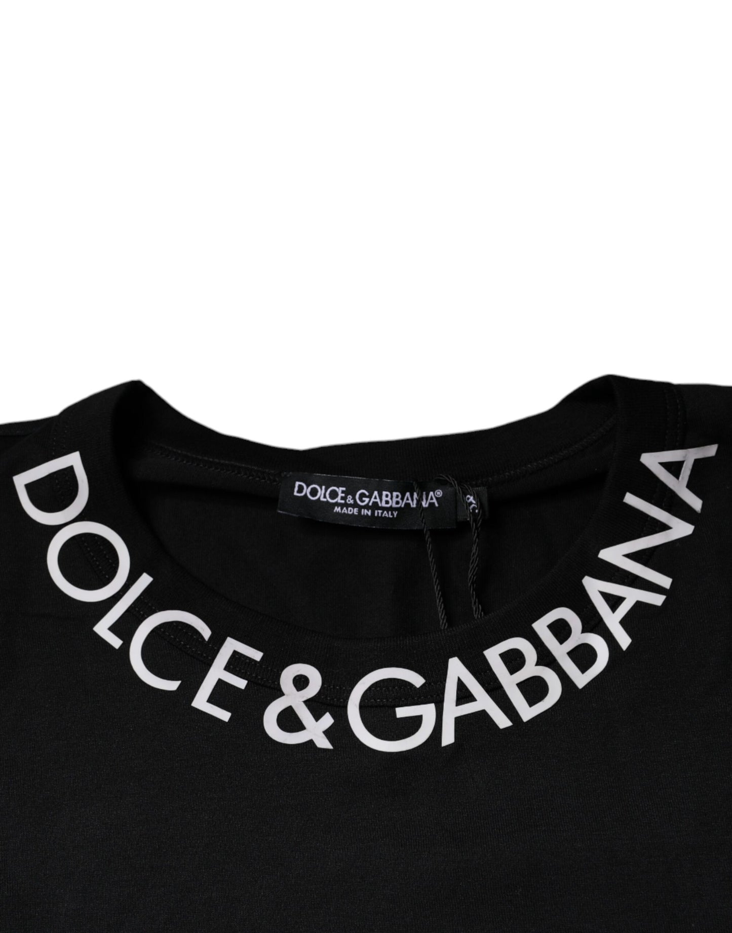 Dolce & Gabbana Black Logo Shorts Sleeves Crewneck T-shirt