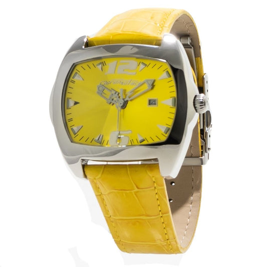 Chronotech Yellow Leather Watch